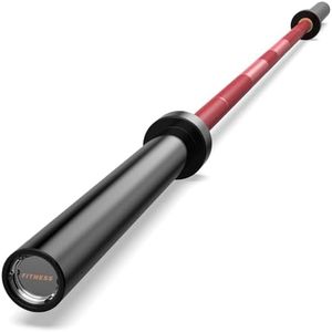 HANDBODE 45 lb ( 20kg ) Olympic Barbell, 2-inch Weight Bar for Bench Press, 1000 lb High-Capacity, 7-Foot, Hard Chrome, Standard Powerlifting Strength Training Gym Home Workout Weightlifting ( Red & Black )