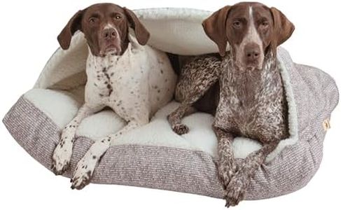 Snoozer Rectangle Cozy Cave Dog Bed - Indoor Dog Bed with Cover Cave, Covered Calming Burrow for Large Sized Pets with Blanket Attached, Enclosed, Washable Cover - XL, Merlin Linen