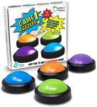 Teacher's Choice 4 Pack Game Buzzers with Unique Loud Sounds for Each Buzzer | Great for Trivia Games, Family Feud, Jeopardy, Competition, Spelling Bees and more