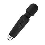 Feminine Vibration Massage Wand Rechargeable 8 Speed Low Noise Muscle Relaxer 20 Frequency Waterproof Handheld Vibrating Massager for Neck and Back (L Black)