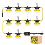 HYANGLUX Outdoor LED String Lights: 72FT/22M Linkable Hanging Light with Switch & 10 Bulbs CE Listed Bright Outside Home Temporary Lighting for Patio Camping Attic Garage Deck Porch Yard