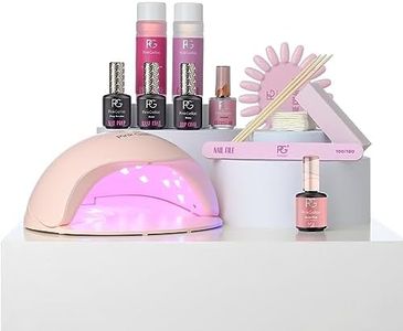 Pink Gellac Gel Polish Set | Gel Nail Polish Kit With UV Light | Gel Nail Kit with LED Lamp | Gel Nail Polish Set /w Nude Nail Color, Gel Base and Top Coat | Gel Nail Kit for Beginners with Everything