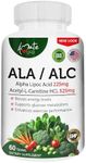 Amate Life ALA/ALC High Potency Formula- Best Alpha Lipoic Acid and Acetyl-L-Carnitine HCl Dietary Supplement- Antioxidant Support- Energy Boost- for Men and Women 60 Capsules