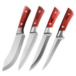 Machado 4 Pc High Carbon German Stainless Steel Knife Set Sharp Boning | Paring | Peeling | Vegetable Knife 10 Inch