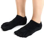 Zodaca Black 5-Toe Gel Socks (US 7-10, 2 Pairs)