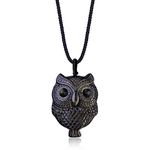 COAI Golden Obsidian Stone Necklace Owl Amulet Necklace for Women Men Crystal Necklace