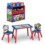 Nick Jr. PAW Patrol 4-Piece Playroom Solution by Delta Children – Set Includes Table and 2 Chairs and 6-Bin Toy Organizer, Blue