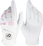 FINGER TEN Golf Gloves Ladies Left Hand Right Cabretta Leather with Ball Marker Value Pack, Women Golf Glove Rain Grip All Weather Wear Resistant (S, 1 Pack (Worn on Left Hand)