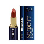 CVB C12 Nude’It Lip Colour for Smudge Proof Matte Finish, Texture Highly Blendable Long-Lasting Lipstick (204 RUSTY, 3.8g)