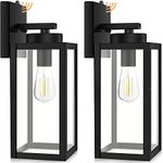 OUTKEIEI Dusk to Dawn Outdoor Wall Lantern, Exterior Wall Sconce Sensor Light Fixture with Glass Shade, Anti-Rust Waterproof Porch Wall Mount Lights 2-Pack Wall Lamp for Doorway Garage Garden