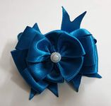 Belleza Crafting with Creativity Blue 02 shade Colour Flower Bow Hair Clip FBH2 (Pack of 1)