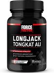 FORCE FACTOR Longjack Tongkat Ali 500mg for Men’s Hormones, Promote Male Energy, Vitality & Drive, Support Muscle & Strength, Longjack Capsules with BioPerine Black Pepper Extract, 30 Capsules