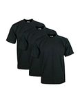 Pro Club Men's Heavyweight Cotton Short Sleeve Crew Neck T-Shirt, Large, Black (3 Pack)