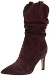 Nine West Women's Gonda Mid Calf Boot, Dark Red Suede, 4.5 UK