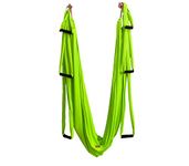 The Yogis Lycra Fabric Aerial Yoga Hammock Roundring Plain ( Colour - Parrotgreen-Aerial-with Handle)