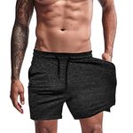 Agilelin Athletic Shorts 5 Inch Inseam with Pocket Workout Training Quick Dry (Black/XL)