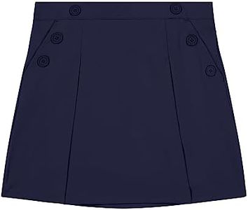 NAUTICA Girls' School Uniform Stretch Poplin Scooter, Navy, 12