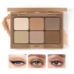 Boobeen 6 Colors Nude Eyeshadow Palette, Matte Shimmer Eyeshadow Makeup Palette for Neutral Smokey Bronze Eye Makeup