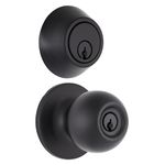 BRINKS Commercial - Keyed Entry Door Knob with Deadbolt Set, Matte Black Finish - Meets ANSI Grade 2 Standards and is ADA Compliant