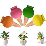 JISRKP 4Pcs Plant Watering Devices, Terracotta Self Watering Spikes, Vacation Slow Release Plant Watering Globes, Plant Watering Stakes, Automatic Plant Waterer for Pots, Indoor & Outdoor Plants
