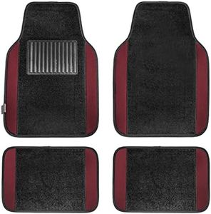 FH Group F14407BURGUNDY Premium Full Set Carpet Floor Mat (Sedan and SUV with Driver Heel Pad Burgundy)