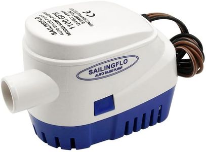Automatic Bilge Pump for Boats - 1100GPH, 12V, 1-1/8" Outlet, Marine Submersible Water Pump with Snap-Off Strainer & Float Switch, Compact for Yacht, Boat Bilge Pump 12V Automatic