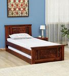 GR FURNITURE Solid Sheesham Wood Trundle Bed for Bedroom | Single Size Kids Daybed with Pull Out Storage | Guest Diwan Bed | Rosewood, Honey Oak