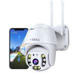 DDLC Full HD1080P Wi-Fi IP66 PTZ v380 PRO Camera Pan Tilt Surveillance Camera, Two Way Audio/Motion Detection/Best/Waterproof CCTV Camera, White (PTZ)