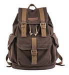 Gootium Canvas Backpack - Vintage Outdoor Rucksack Travel Day Pack, Coffee