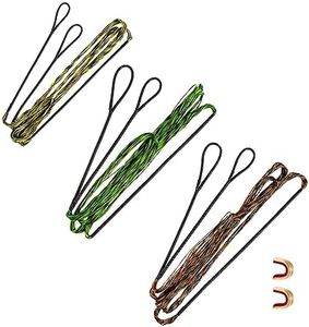 Deerseeker Archery Bowstring Set with 2 Nocking Points Dacron Recurve Bow String Replacement 12, 14, 16 Strands for Traditional Longbow Bow Shooting 48-70 inches