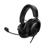 HyperX Cloud III – Wired Gaming Headset, PC, PS5, Xbox Series X|S, Angled 53mm Drivers, DTS, Memory Foam, Durable Frame, Ultra-Clear 10mm Mic, USB-C, USB-A, 3.5mm – Black (727A8AA)