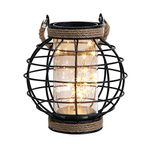 JHY DESIGN Metal Cage LED Lantern Battery Powered,7.3" Tall Cordless Accent Light with 20pcs Fairy Lights.Great for Weddings, Parties, Patio, Events for Indoors/Outdoors.