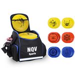 NQV Disc Golf Set with Backpack,Disc Golf Starter Set,12 Pack Flying Discs with Putters Drivers Mid Ranges+1 Blue Disc Golf Bag Fluorescent Portable Outdoor Indoor