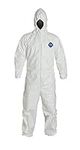 DuPont Road Workers, Unisex Adult TY127S Disposable Elastic Wrist, Ankle & Hood White Tyvek Coverall Suit 1428, Size Large, Sold by The Each