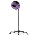 COLLIFORD Ionic Hooded Hair Dryer, Powerful 1875W, 3 Temperature Settings, Electrical Ionic Hair Care, Portable Salon Hair Dryer with Rolling Wheels for Home & Professional Stylists, Purple