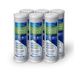 Block Activated Carbon Coconut Shell Water Filter Cartridge 5 Micron for RO & Standard 10" Housing (6 Pack)