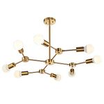 ART AND CRAFT E26 Brass Mid Century Modern Semi Flush Mount Ceiling 8-Light Fixtures (White)(AC)