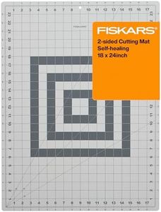 Fiskars Self Healing Cutting Mat for Crafts, Sewing, and Quilting Projects - 18” x 24" Grid - Rotary Fabric Cutting Craft Mat with Ruler Grid - Gray