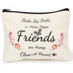 Friend Gifts for Women Make up Bag Gift Idea, Best Friend Bestie Funny Birthday Gifts Canvas Cosmetic Pouch Girl Bag Travel Case, Anniversary Retirement Christmas Graduation Wedding Present