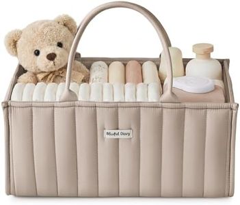 Blissful Diary Baby Diaper Caddy Organizer, Stylish Storage Basket for Newborn Essentials and Diaper Station, Gift for Baby Shower and Registry Must-Have, Sand