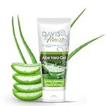 Davis Finest Pure Organic Aloe Vera Gel 200ml, Hair, Face, Body, Natural, Vegan, Cooling, Soothing, After Sun Care, Aftershave, Moisturising, Hydrating, Dry Skin