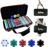 Pureplay 11.5 Gram Poker Chip Set - 300 PCS Casino Poker Chips with High-Strength Oxford Cloth Handbag for Texas Holdem Blackjack Gambling