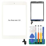 SRJTEK Compatible with Touch Screen Digitizer IPad Mini 1 & Mini 2 (7.9") Screen Replacement A1432 A1454 A1455 A1489 A1490,Parts with IC Chip & Home Button and Cameral Holder,Professional Tools Include(White)