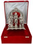 INTERNATIONAL GIFT® Silver Ram Darbar GodIdol Statue Oxidized Finish with Beautiful Velvet Box Packing and with Carry Bag (24H x 21W x 11L Centimeters)