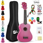 Soprano Ukulele Kit for Beginner Adult Student 21 Inch Ukelele Gig Bag Strap String Tuner Songbook Pick Polishing Cloth