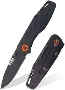 Bear & Son Bear Edge 3-3/8" Frame Lock Folding Pocket EDC Knife – 440 Stainless Steel Drop Point Blade – Compact Lightweight Manual Folder with Black Steel Handles & Pocket/Boot Clip (61104)