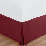 Utopia Bedding - Valance Sheet Double - Soft Brushed Polyester - Microfibre - Pleated - Fits Under the Mattress & Down to the Floor - Base Bed Skirt (Burgundy)