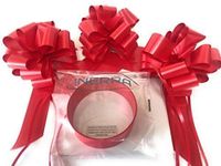 INERRA Wedding Car Decoration Kit - 3 x Large Pre-Assembled 7” Bows with 14-Loops and 7 Metres of Ribbon – With Colour Match (Red)