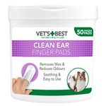 Vet's Best Ear Relief Finger Wipes | Ear Cleansing Finger Wipes for Dogs | Sooths & Deodorizes | 50 Disposable Wipes