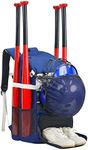 TPAID Baseball Backpack Softball Bag: 4 Bat Adult Youth Lightweight - Dry Wet Separation Compartment Shoe Glove Storage Helmet Holder Equipment Fence Hook College Team Backpack Blue